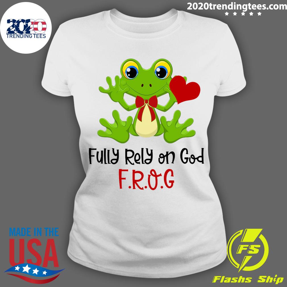 Fully Rely On God Frog - Adult & Kids T-Shirts, Sweatshirts & Hoodies apparel design preview 3