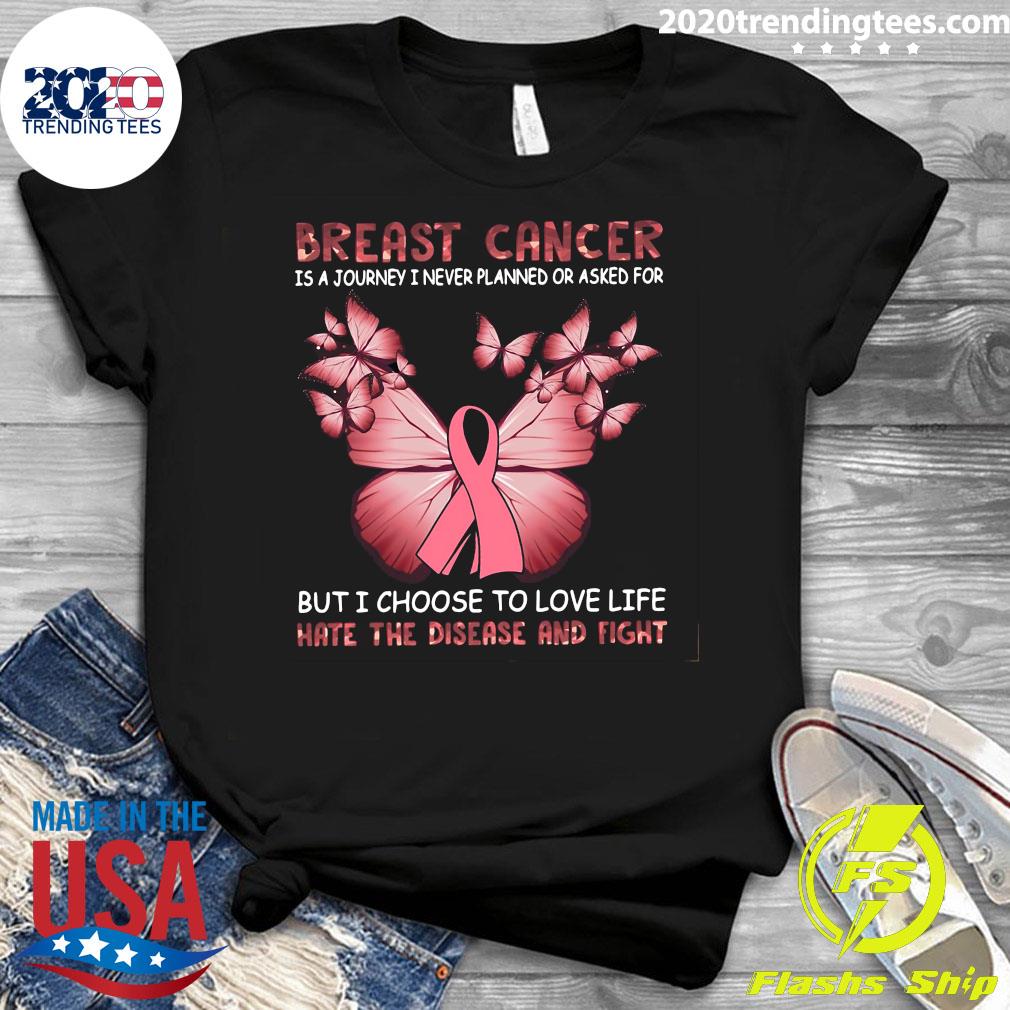 Funny Butterfly Breast Cancer Is A Journey I Never - Adult & Kids T-Shirts, Sweatshirts & Hoodies apparel design preview 3
