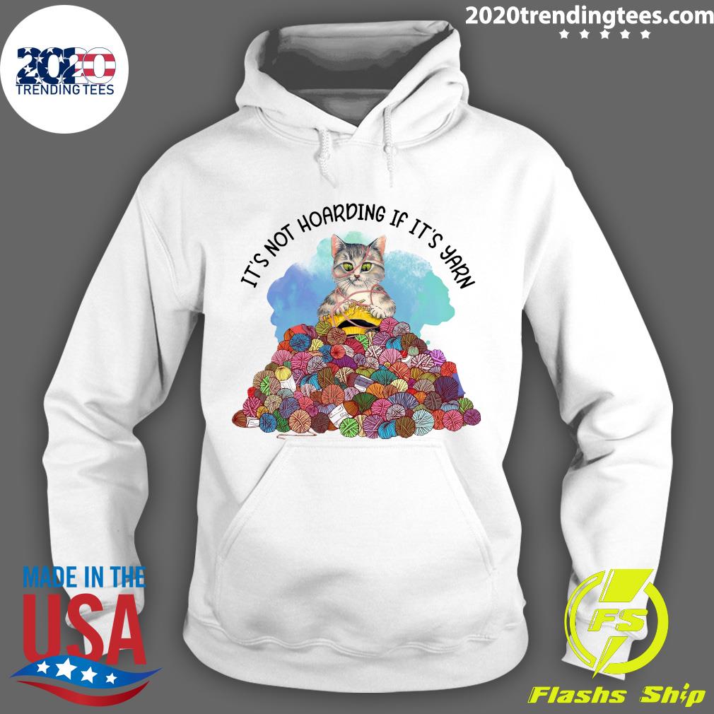 Funny Cat Knitting It's Not Hoarding If Yarn - Adult & Kids T-Shirts, Sweatshirts & Hoodies apparel design preview 2