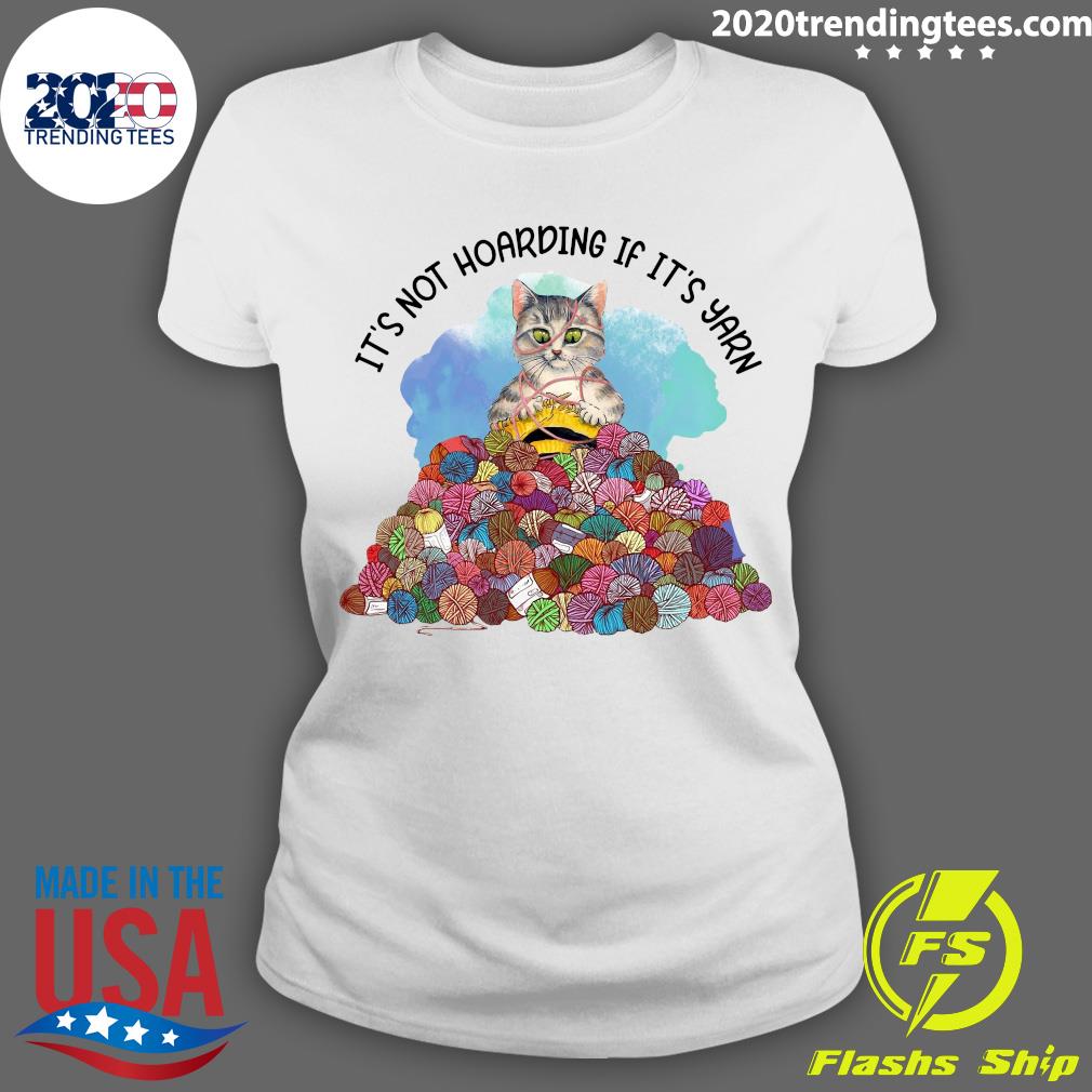 Funny Cat Knitting It's Not Hoarding If Yarn - Adult & Kids T-Shirts, Sweatshirts & Hoodies apparel design preview 3