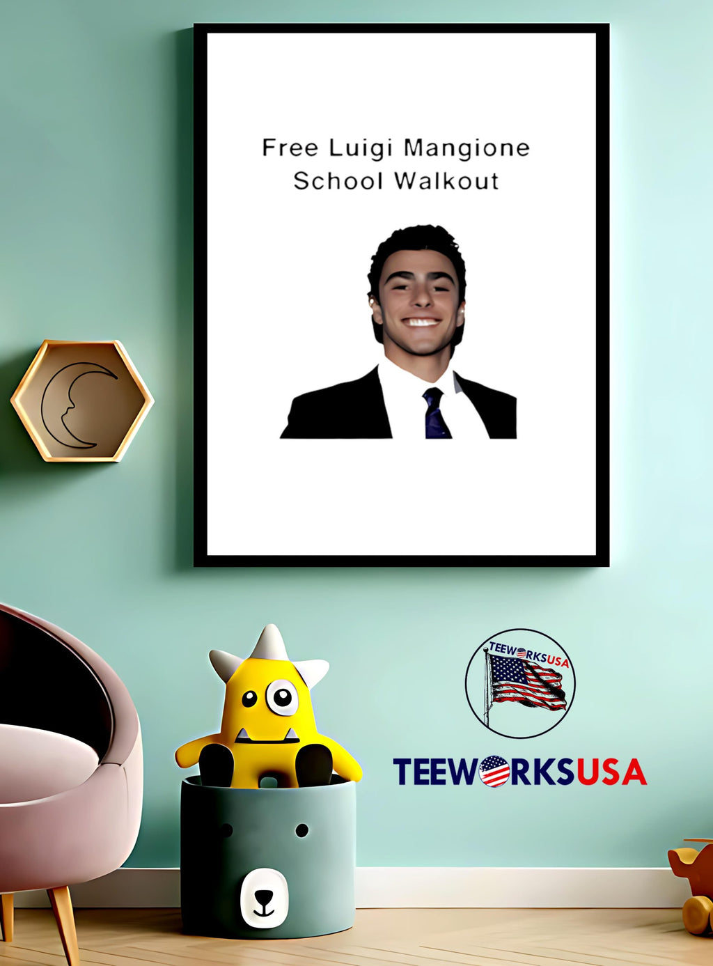 Free Luigi Mangione School Walkout - Adult & Kids T-Shirts, Sweatshirts & Hoodies apparel design preview 4