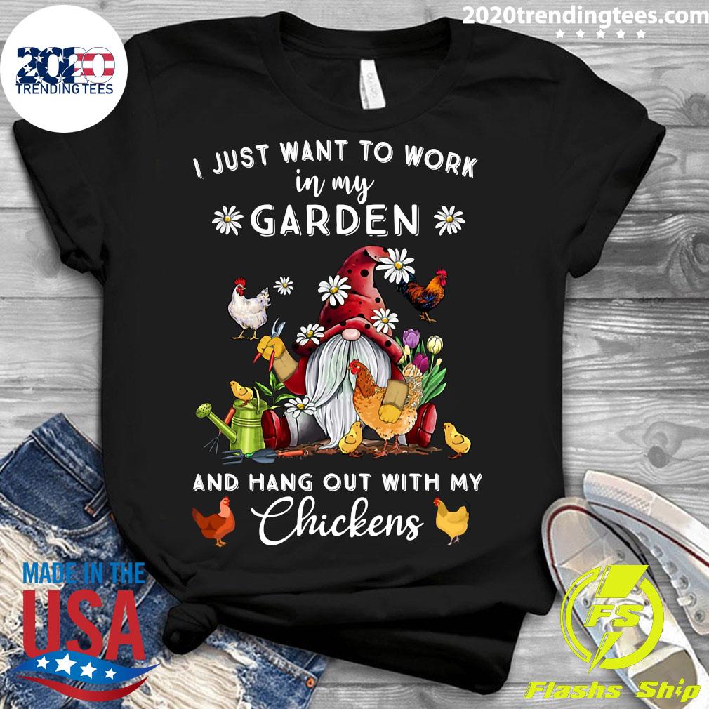 Gnome I Just Want To Work In My Garden And Hang Out - Adult & Kids T-Shirts, Sweatshirts & Hoodies apparel design preview 3