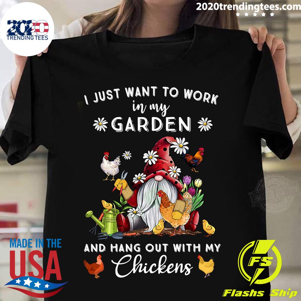 Gnome I Just Want To Work In My Garden And Hang Out - Adult & Kids T-Shirts, Sweatshirts & Hoodies apparel design preview 1
