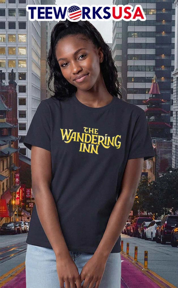 The Vandering Inn gold serif lettering dark - Adult & Kids T-Shirts, Sweatshirts & Hoodies apparel design preview 2