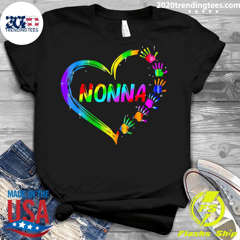 Gradient Heart Shape Nonna - Adult & Kids T-Shirts, Sweatshirts & Hoodies apparel design preview 3