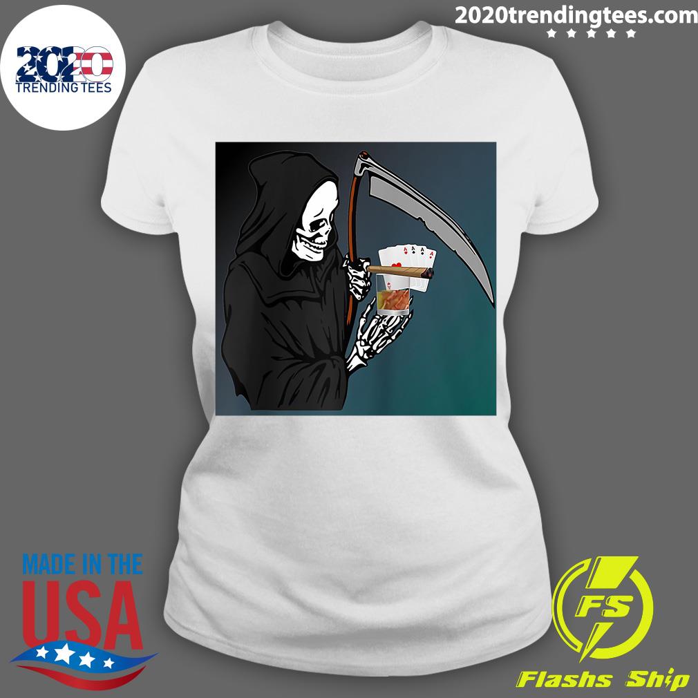 Grim Reaper Death Soul Collector Poker Player Card - Adult & Kids T-Shirts, Sweatshirts & Hoodies apparel design preview 3