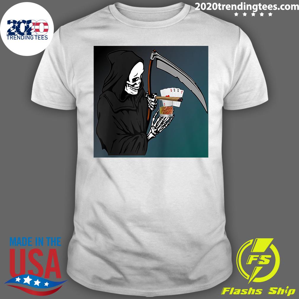 Grim Reaper Death Soul Collector Poker Player Card - Adult & Kids T-Shirts, Sweatshirts & Hoodies apparel design preview 1