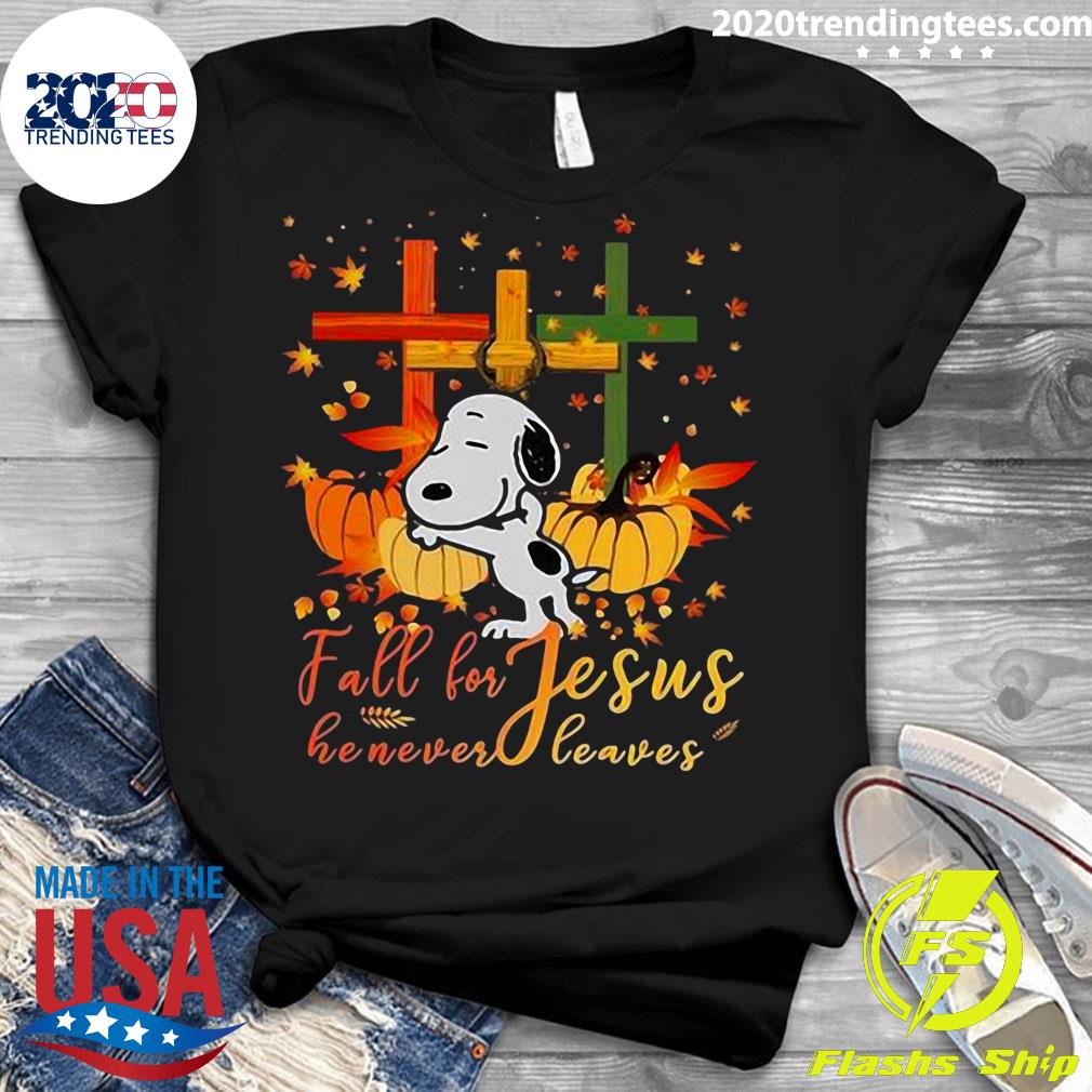 Halloween Snoopy Fall For Jesus He Never Leaves - Adult & Kids T-Shirts, Sweatshirts & Hoodies apparel design preview 3