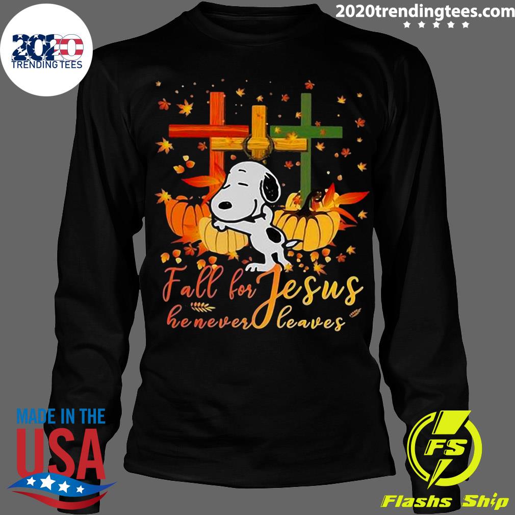 Halloween Snoopy Fall For Jesus He Never Leaves - Adult & Kids T-Shirts, Sweatshirts & Hoodies apparel design preview 4