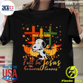 Halloween Snoopy Fall For Jesus He Never Leaves - Adult & Kids T-Shirts, Sweatshirts & Hoodies apparel design preview 1