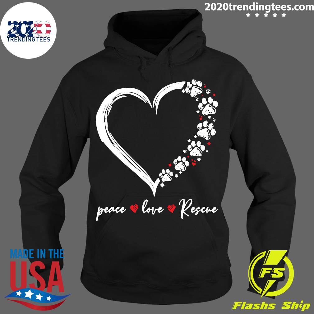 Heart Peace Love Rescue - Adult & Kids T-Shirts, Sweatshirts & Hoodies apparel design preview 2