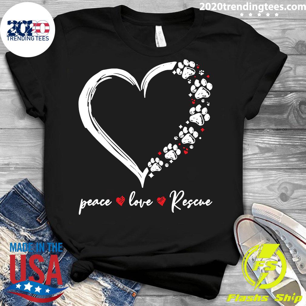 Heart Peace Love Rescue - Adult & Kids T-Shirts, Sweatshirts & Hoodies apparel design preview 3