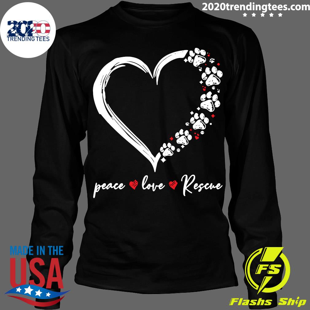 Heart Peace Love Rescue - Adult & Kids T-Shirts, Sweatshirts & Hoodies apparel design preview 4