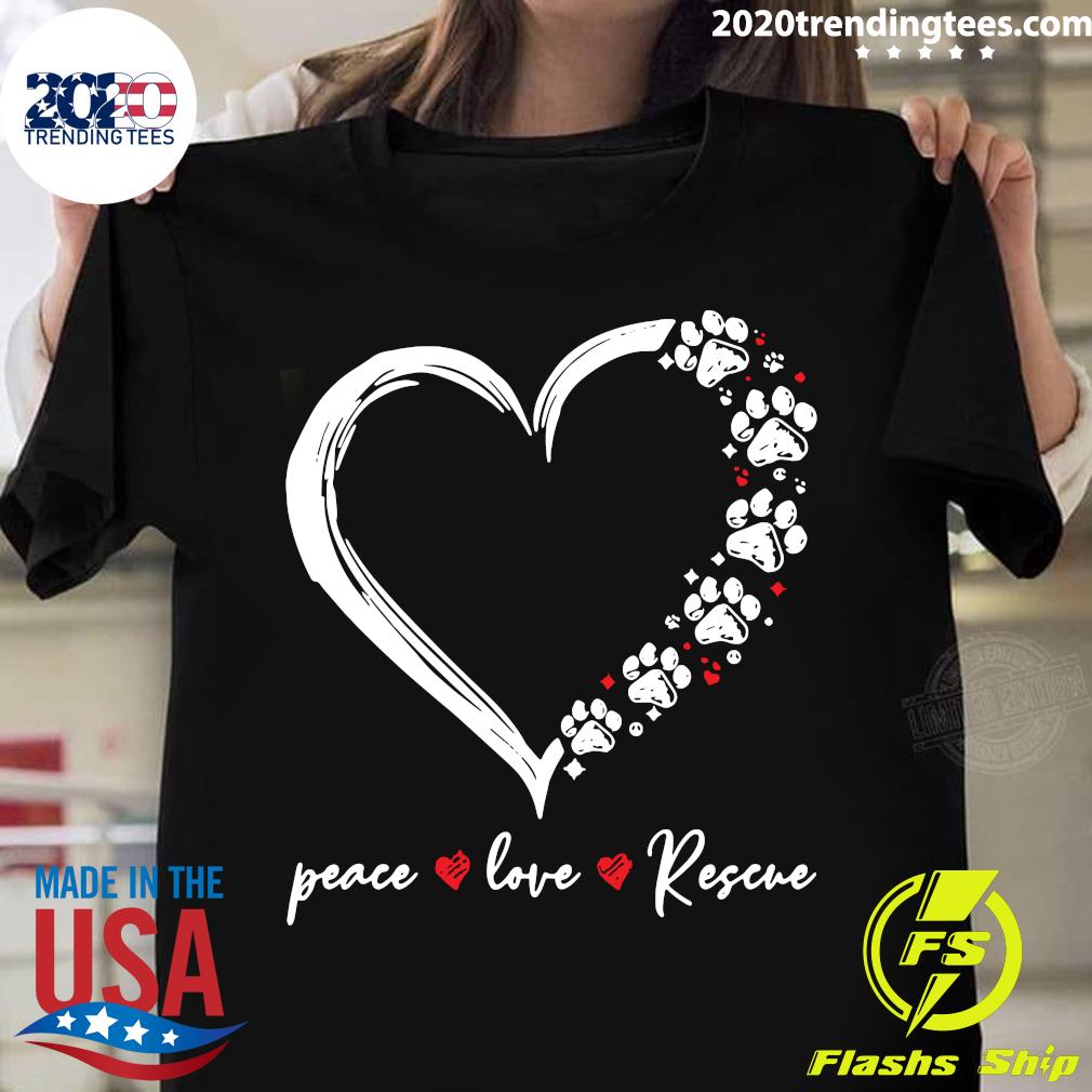 Heart Peace Love Rescue - Adult & Kids T-Shirts, Sweatshirts & Hoodies apparel design preview 1