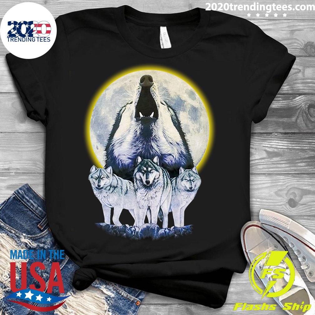 Howl At The Moon Vintage Wolf - Adult & Kids T-Shirts, Sweatshirts & Hoodies apparel design preview 3