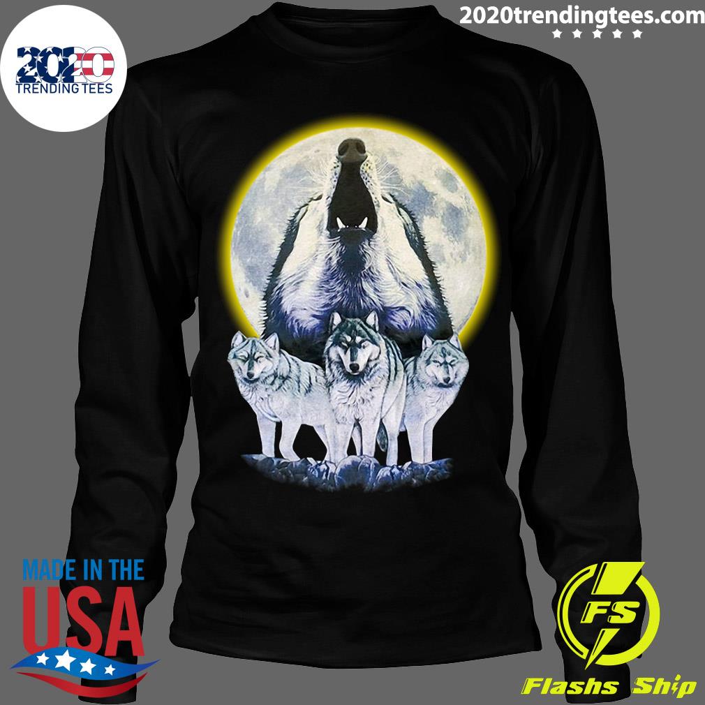 Howl At The Moon Vintage Wolf - Adult & Kids T-Shirts, Sweatshirts & Hoodies apparel design preview 4