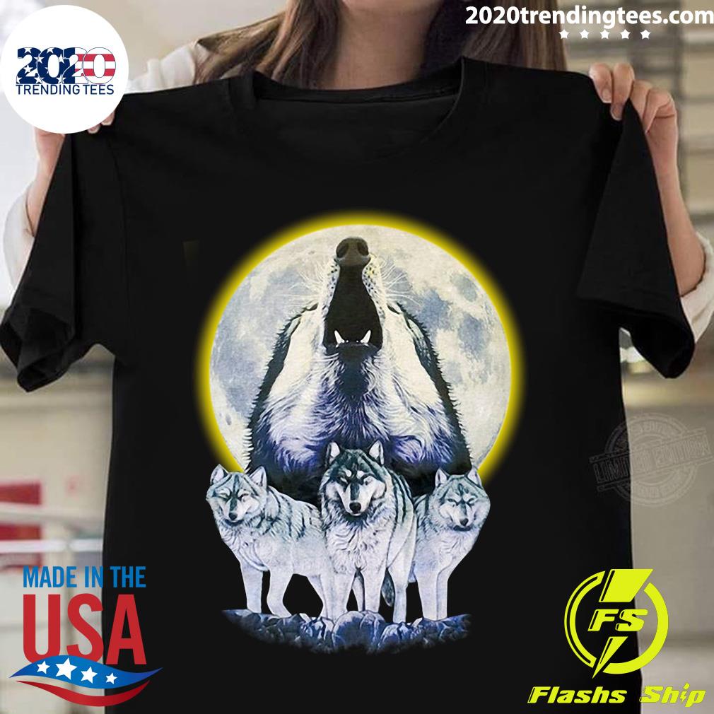Howl At The Moon Vintage Wolf - Adult & Kids T-Shirts, Sweatshirts & Hoodies apparel design preview 1