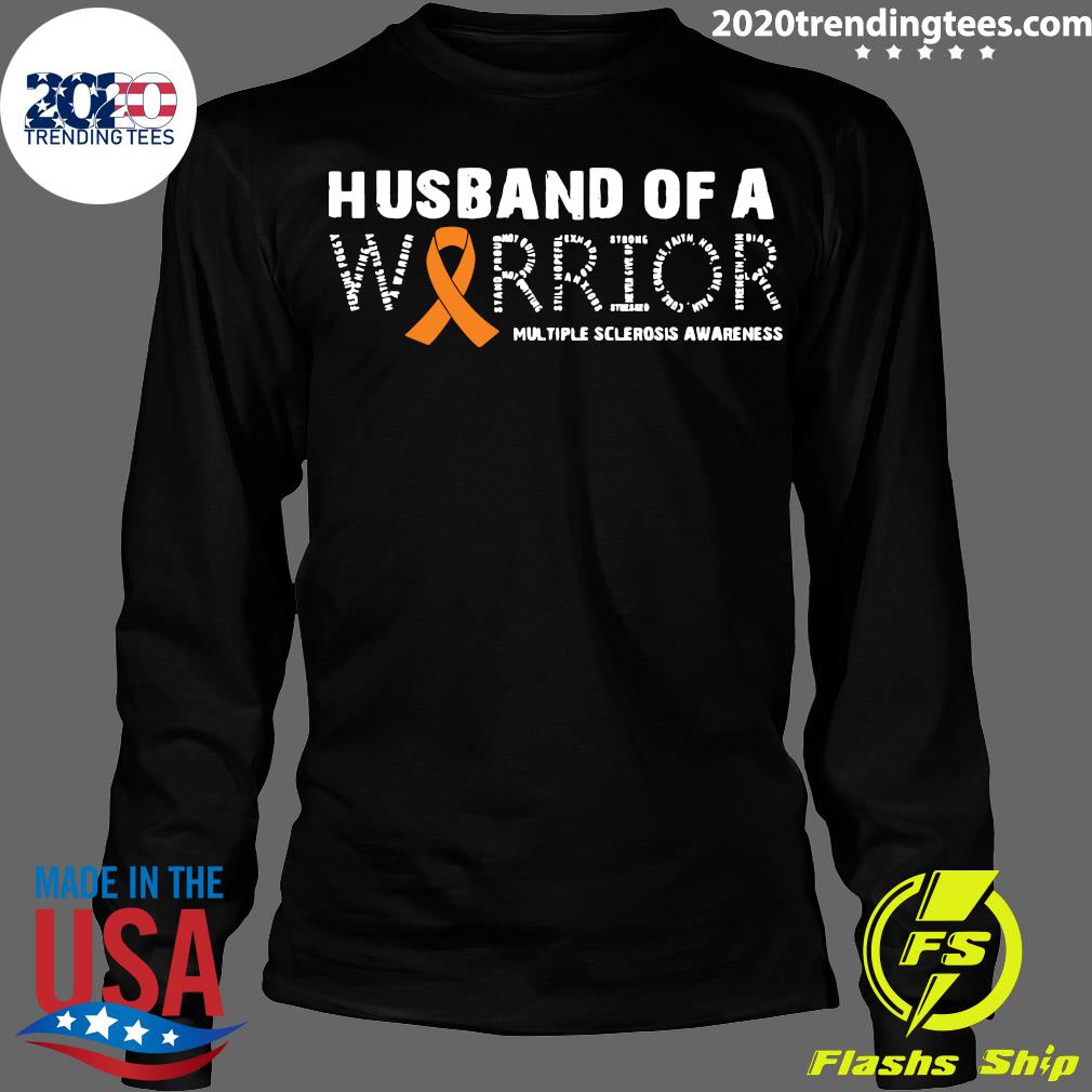 Husband Of A Warrior Multiple Sclerosis Awareness - Adult & Kids T-Shirts, Sweatshirts & Hoodies apparel design preview 4