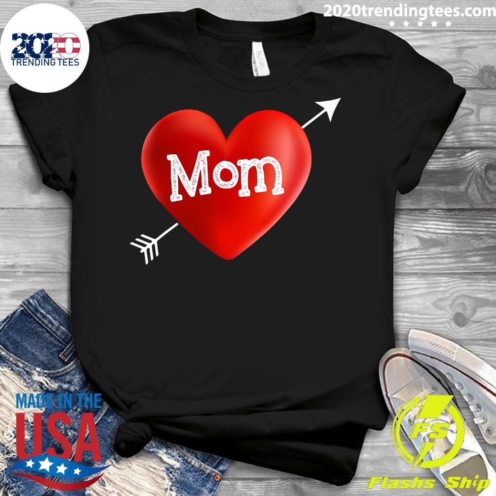 I Love My Mom Is Valentine Day Heart Mother's Gift - Adult & Kids T-Shirts, Sweatshirts & Hoodies apparel design preview 3