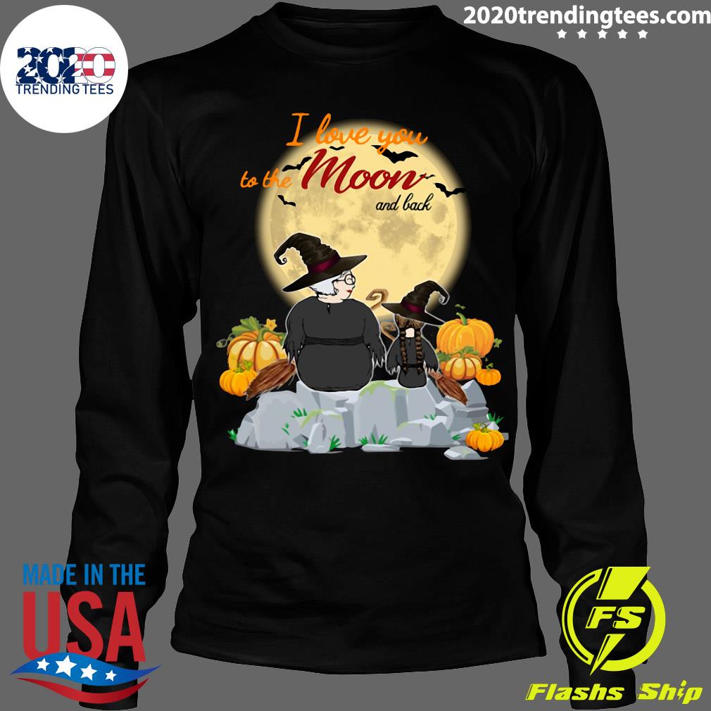 I Love You To The Moon And Back Girl Witch Pumpkin - Adult & Kids T-Shirts, Sweatshirts & Hoodies apparel design preview 4