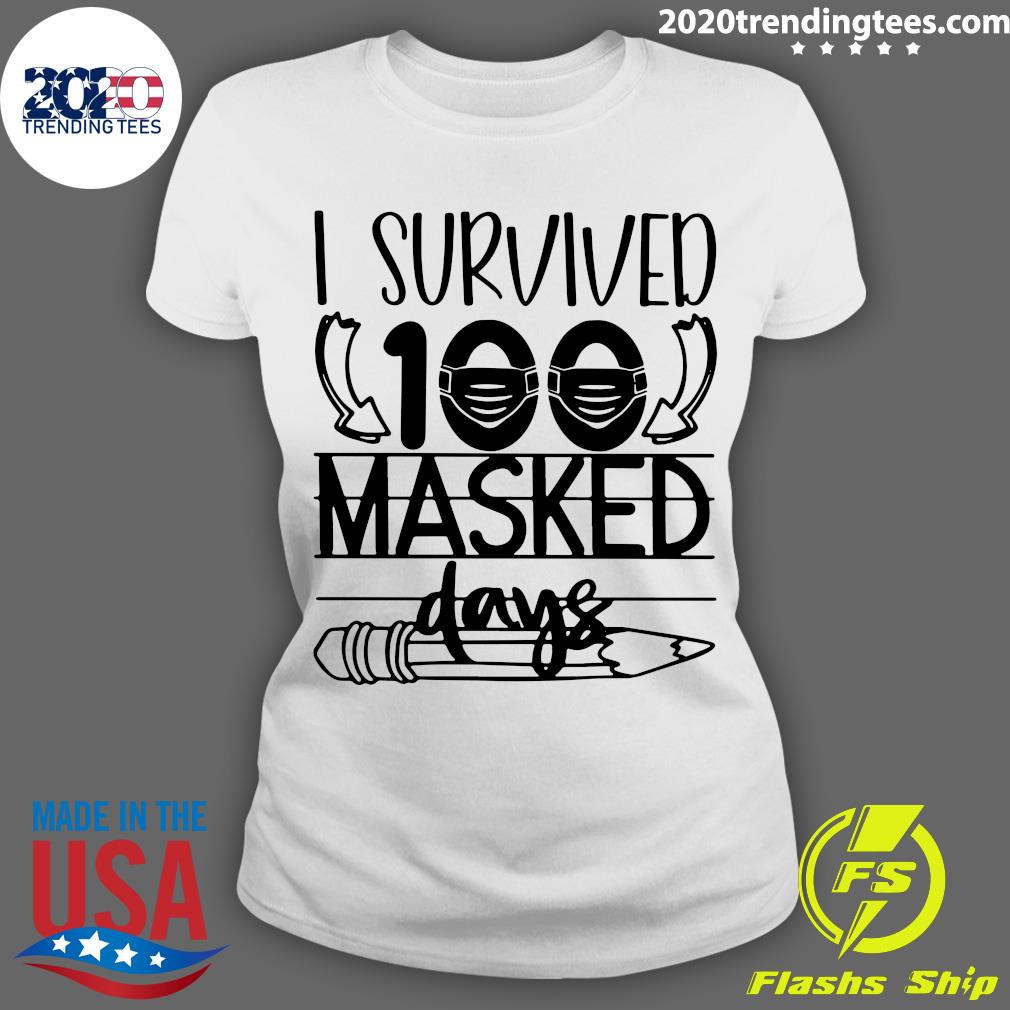I Survived 100 Face Masked Days School - Adult & Kids T-Shirts, Sweatshirts & Hoodies apparel design preview 3