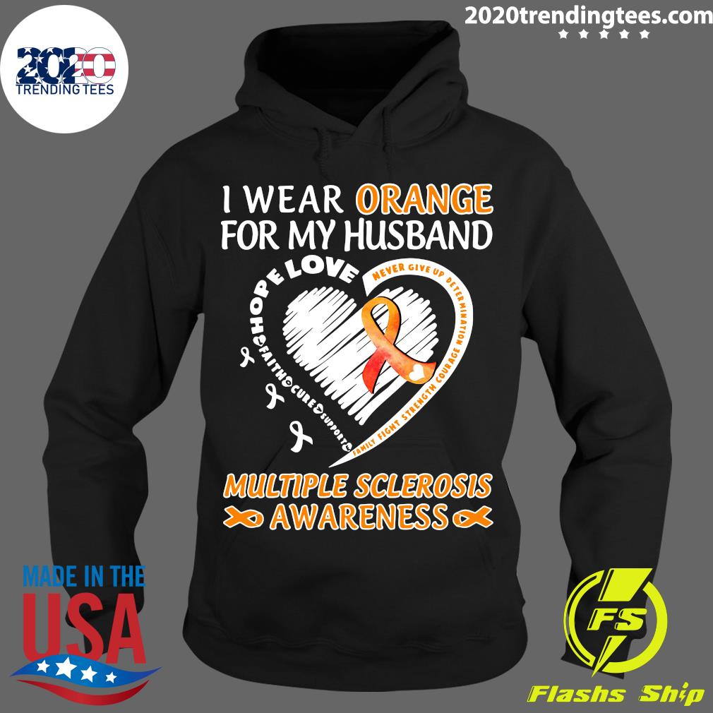 I Wear Orange For My Husband Multiple Sclerosis - Adult & Kids T-Shirts, Sweatshirts & Hoodies apparel design preview 2