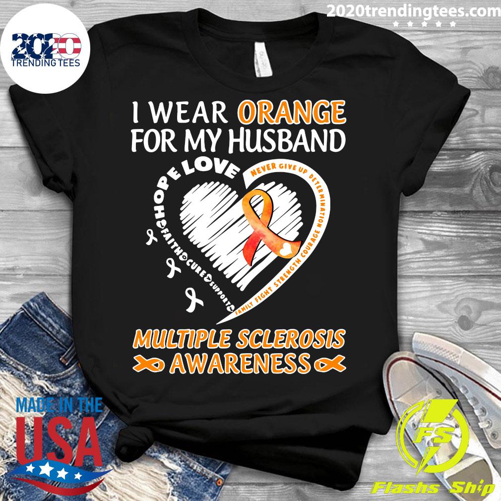 I Wear Orange For My Husband Multiple Sclerosis - Adult & Kids T-Shirts, Sweatshirts & Hoodies apparel design preview 3