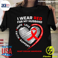I Wear Red For My Husband Heart Disease Awareness - Adult & Kids T-Shirts, Sweatshirts & Hoodies apparel design preview 1