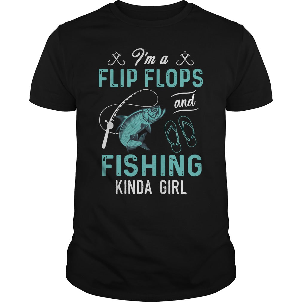 I'm A Flip Flops And Fishing Kinda Girl - Adult & Kids T-Shirts, Sweatshirts & Hoodies apparel design preview 1