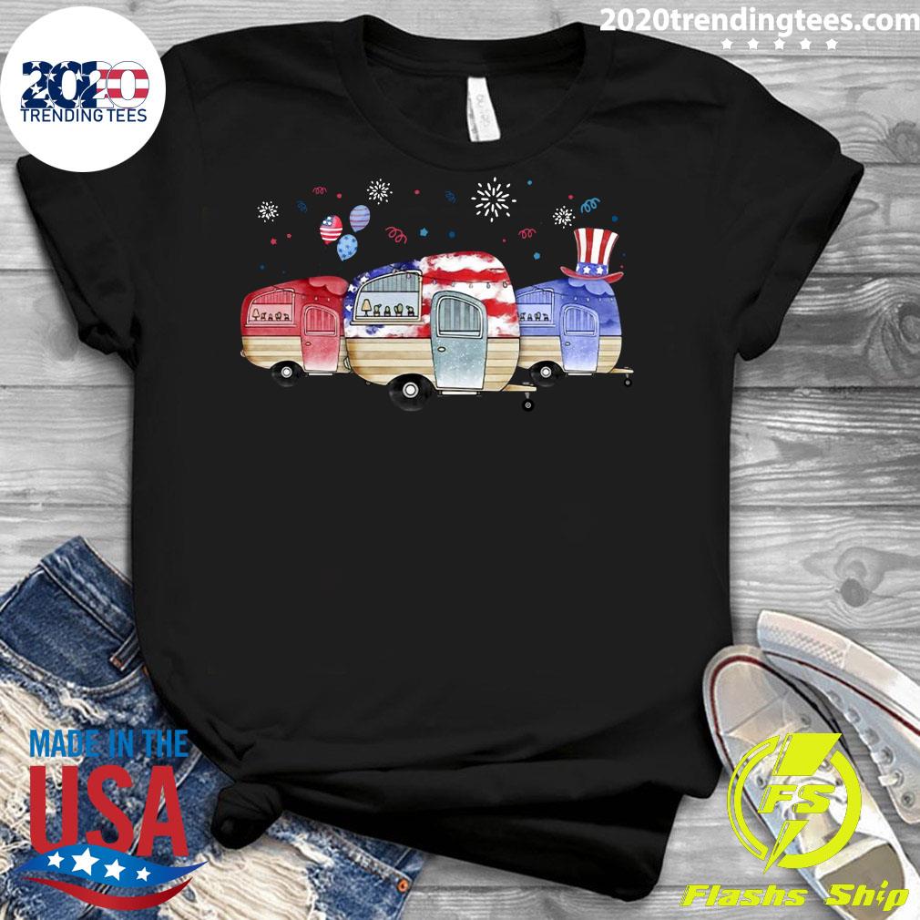 Independence Day 4th Of July Camping Beauty America - Adult & Kids T-Shirts, Sweatshirts & Hoodies apparel design preview 3