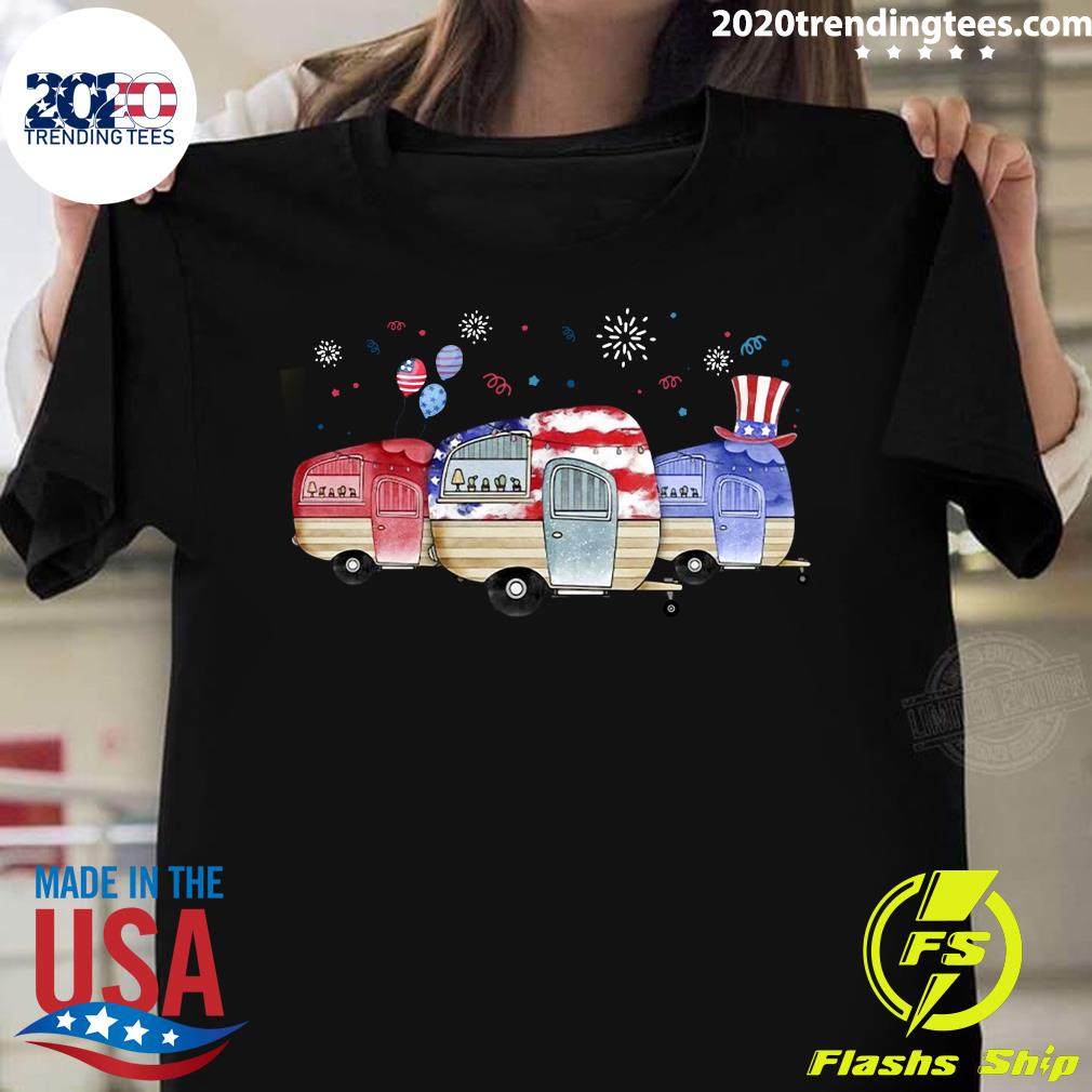 Independence Day 4th Of July Camping Beauty America - Adult & Kids T-Shirts, Sweatshirts & Hoodies apparel design preview 1