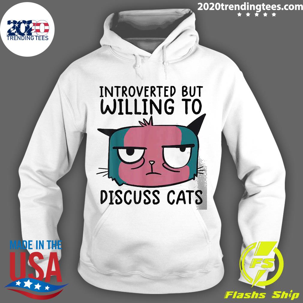 Introverted But Willing To Discuss Cats - Adult & Kids T-Shirts, Sweatshirts & Hoodies apparel design preview 2