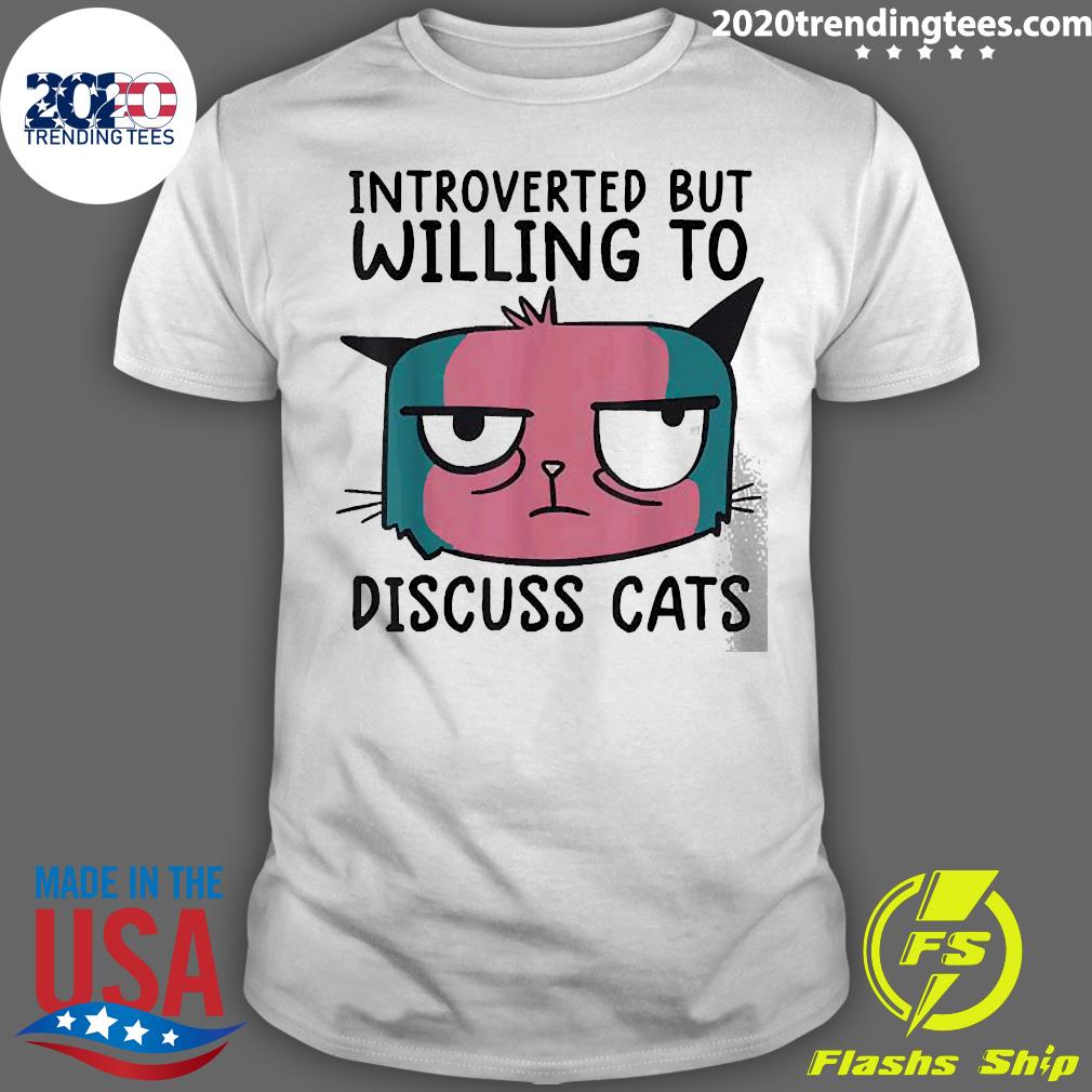Introverted But Willing To Discuss Cats - Adult & Kids T-Shirts, Sweatshirts & Hoodies apparel design preview 1