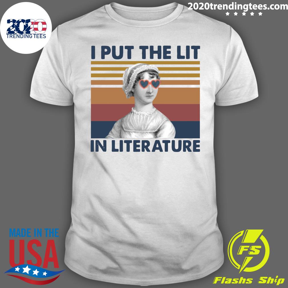 Jane Austen I Put The Lit In Literature Vintage - Adult & Kids T-Shirts, Sweatshirts & Hoodies apparel design preview 1