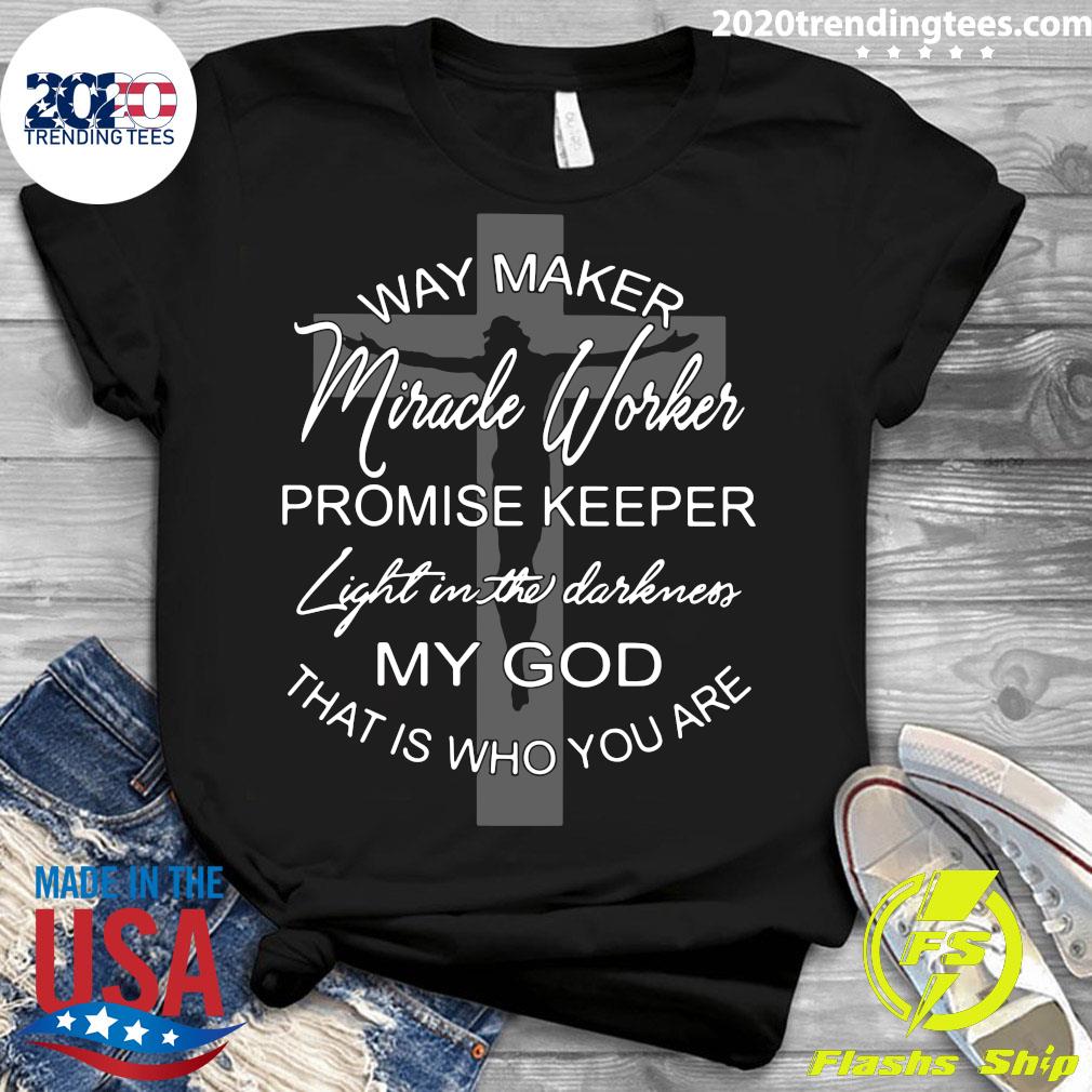Jesus Cross Way Maker Miracle Worker Promise Keeper - Adult & Kids T-Shirts, Sweatshirts & Hoodies apparel design preview 3