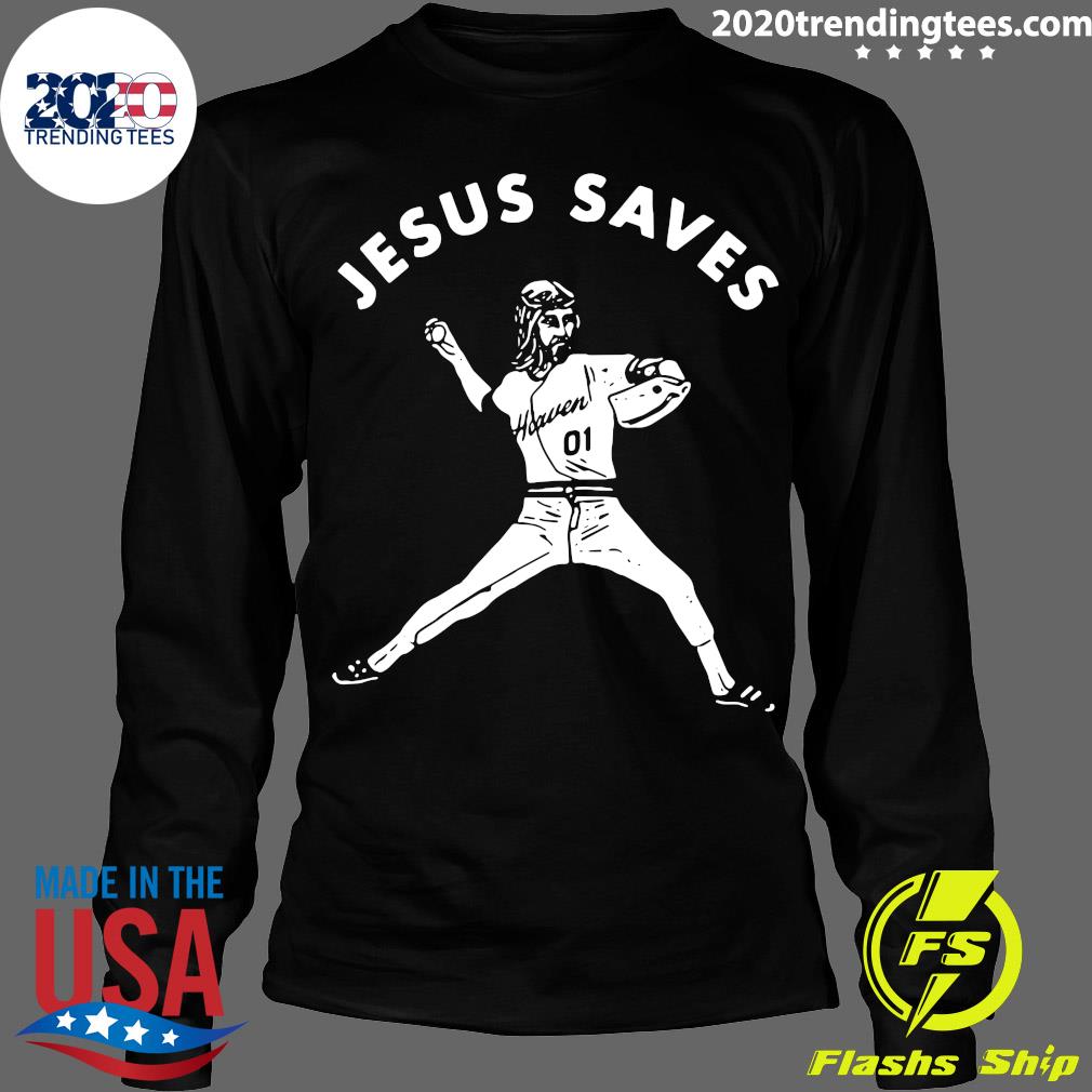 Jesus Saves Baseball - Adult & Kids T-Shirts, Sweatshirts & Hoodies apparel design preview 4