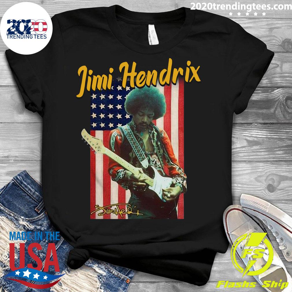 Jimi Hendrix American Flag Signature - Adult & Kids T-Shirts, Sweatshirts & Hoodies apparel design preview 3