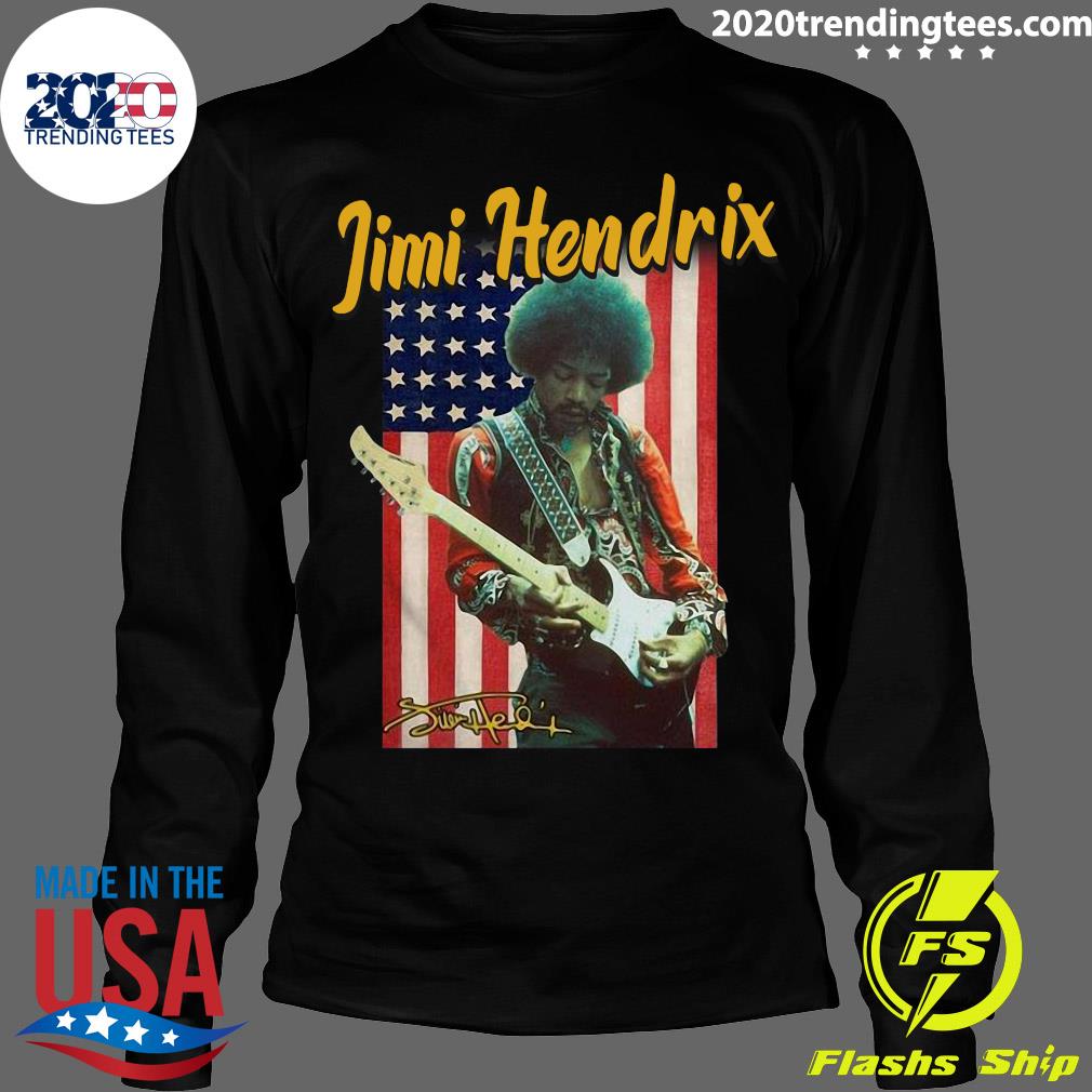 Jimi Hendrix American Flag Signature - Adult & Kids T-Shirts, Sweatshirts & Hoodies apparel design preview 4