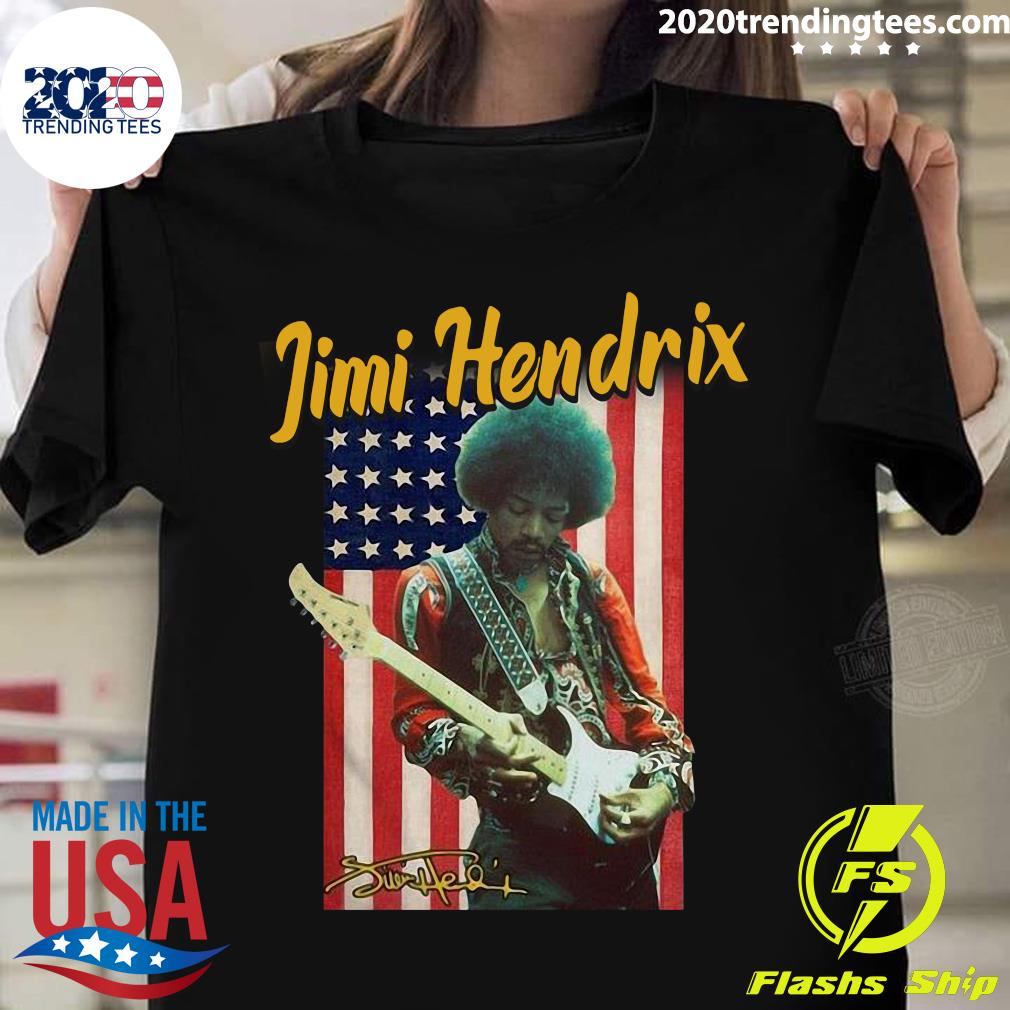 Jimi Hendrix American Flag Signature - Adult & Kids T-Shirts, Sweatshirts & Hoodies apparel design preview 1