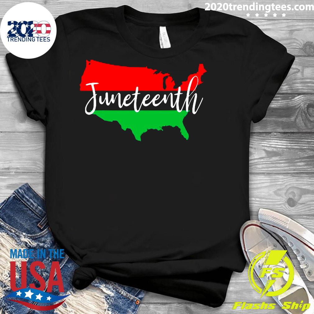 Juneteenth Celebrate Black Freedom Usa Map History - Adult & Kids T-Shirts, Sweatshirts & Hoodies apparel design preview 3