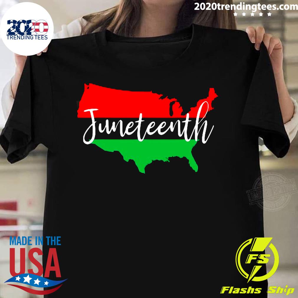 Juneteenth Celebrate Black Freedom Usa Map History - Adult & Kids T-Shirts, Sweatshirts & Hoodies apparel design preview 1
