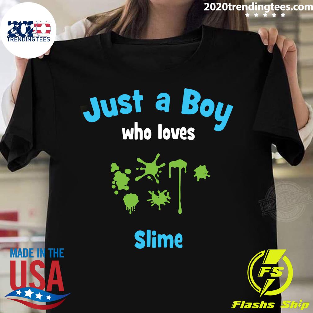 Just A Boy Who Loves Slime - Adult & Kids T-Shirts, Sweatshirts & Hoodies apparel design preview 1