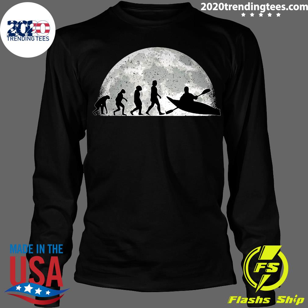 Kayak Evolution Moon Kayakers Paddling Canoe - Adult & Kids T-Shirts, Sweatshirts & Hoodies apparel design preview 4