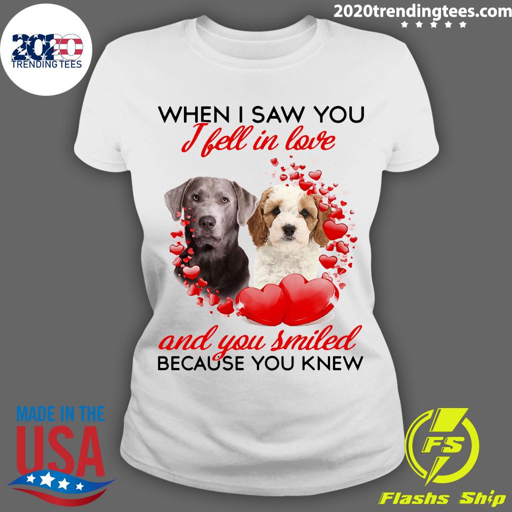Labrador And Cavapoo Dog When I Saw You Fell In Love - Adult & Kids T-Shirts, Sweatshirts & Hoodies apparel design preview 3