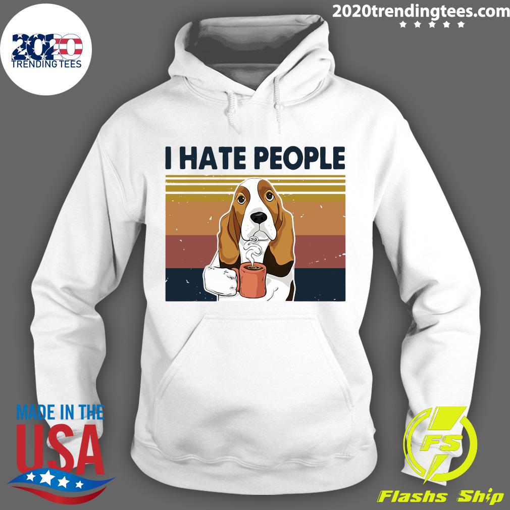 Labrador Retriever Drink Coffee I Hate People Vintage - Adult & Kids T-Shirts, Sweatshirts & Hoodies apparel design preview 2