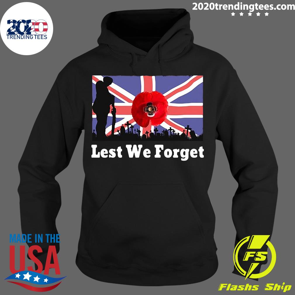 Lest We Forget Remembrance Day UK Flag - Adult & Kids T-Shirts, Sweatshirts & Hoodies apparel design preview 2