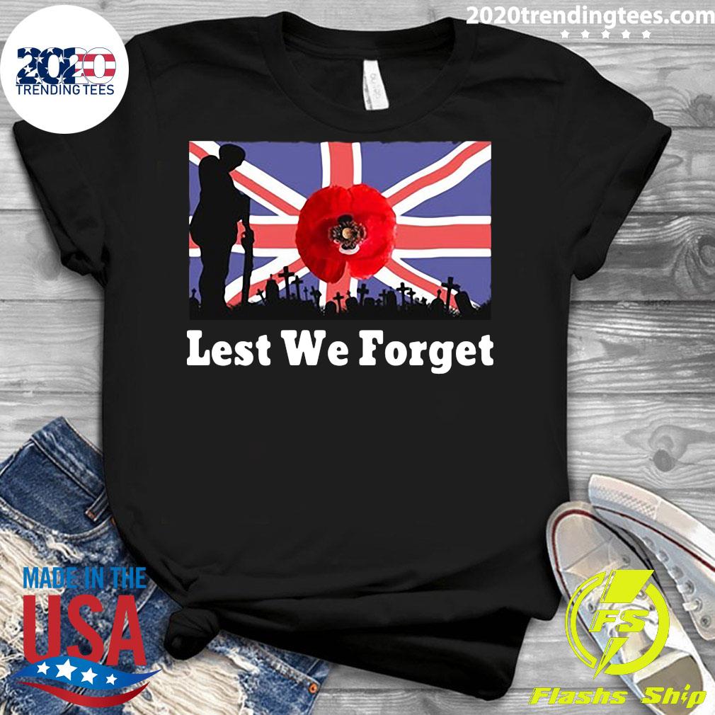 Lest We Forget Remembrance Day UK Flag - Adult & Kids T-Shirts, Sweatshirts & Hoodies apparel design preview 3