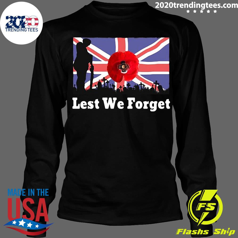 Lest We Forget Remembrance Day UK Flag - Adult & Kids T-Shirts, Sweatshirts & Hoodies apparel design preview 4
