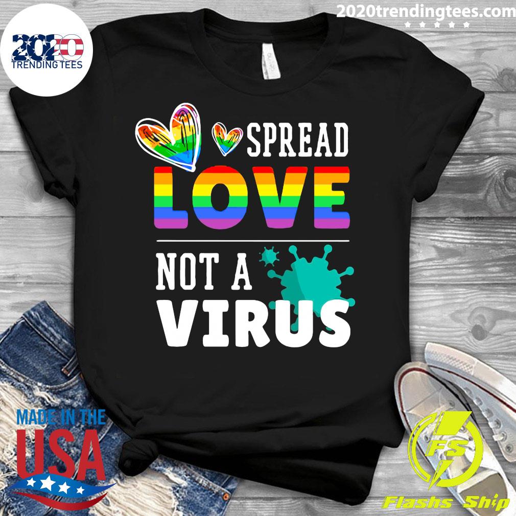 LGBT Spread Love Not A Virus - Adult & Kids T-Shirts, Sweatshirts & Hoodies apparel design preview 3