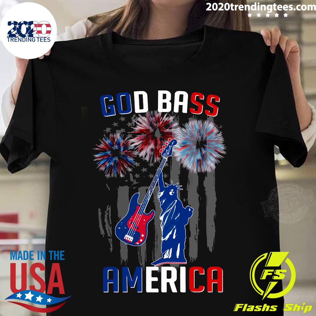 Liberty Enlightening God Bass American Flag - Adult & Kids T-Shirts, Sweatshirts & Hoodies apparel design preview 1